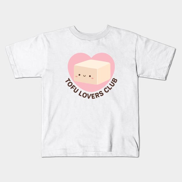 Cute Tofu Lovers Club Kids T-Shirt by rustydoodle